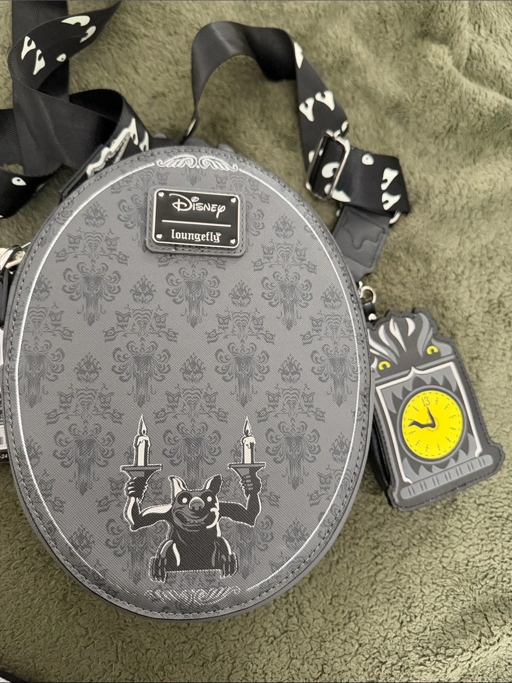 Disney Haunted Mansion Kids Black and White Crossbody Bag